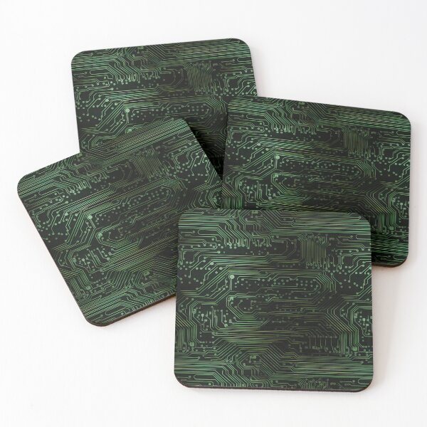 Item preview, Dim Green Circuit Board Seamless Pattern designed and sold by Sturdust.