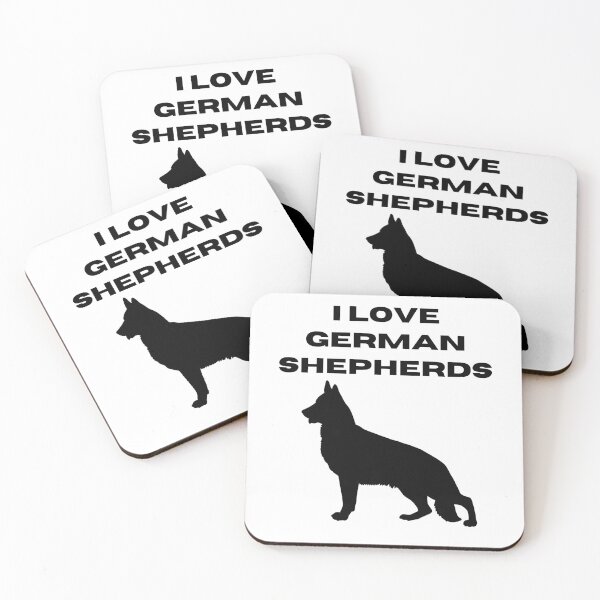 Item preview, I Love German Shepherds Dog Black Text Silhouette designed and sold by GSDDESIGNMERCH.