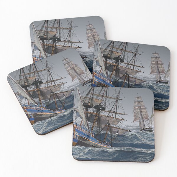 Item preview, Many Ship Design Items - Square Rig Sailing Ships in Turbulent Water designed and sold by Billers Art.
