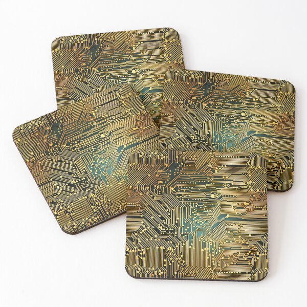 Item preview, Golden Electronic Chip Seamless Pattern designed and sold by Sturdust.