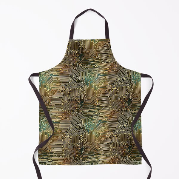 Item preview, Golden Electronic Chip Seamless Pattern designed and sold by Sturdust.