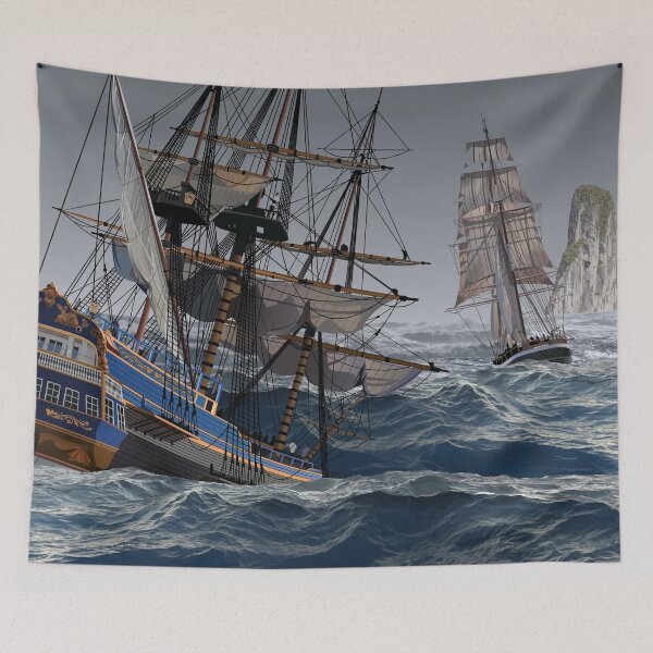 Item preview, Many Ship Design Items - Square Rig Sailing Ships in Turbulent Water designed and sold by Billers Art.
