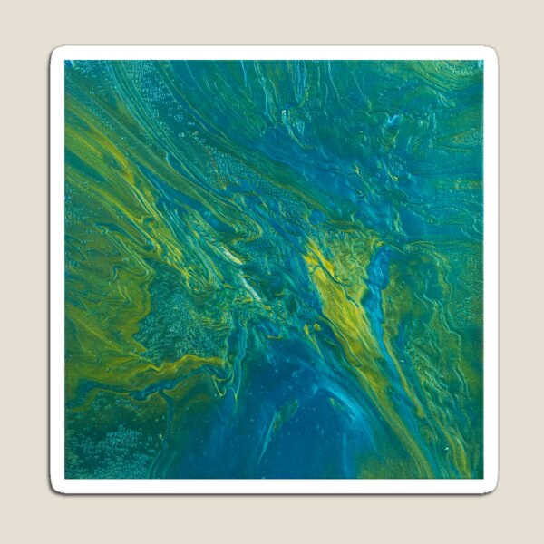 Green & Teal Abstract Magnet
