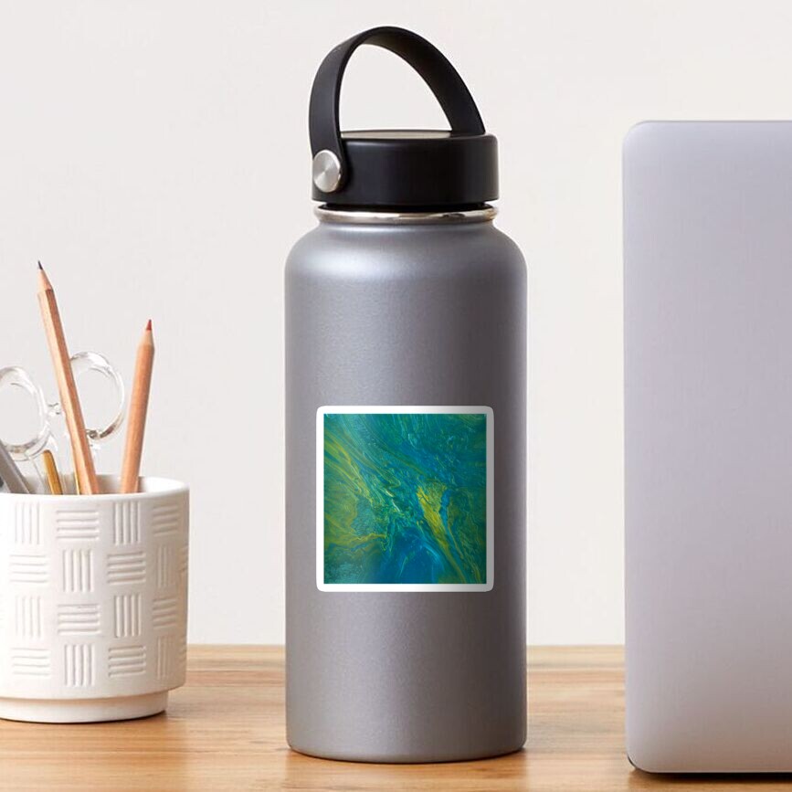 Green & Teal Abstract Sticker