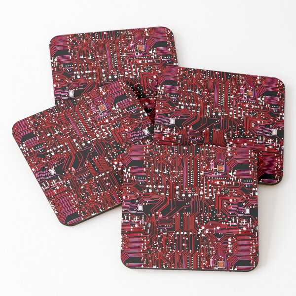Item preview, Red Cyber Circuitry Seamless Pattern designed and sold by Sturdust.