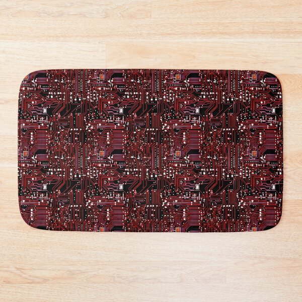 Item preview, Red Cyber Circuitry Seamless Pattern designed and sold by Sturdust.