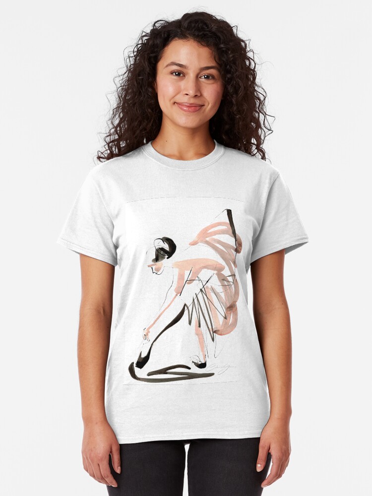 Alternate view of Expressive Watercolor Dance Drawing Classic T-Shirt