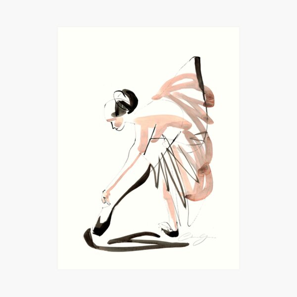 Expressive Watercolor Dance Drawing Art Print
