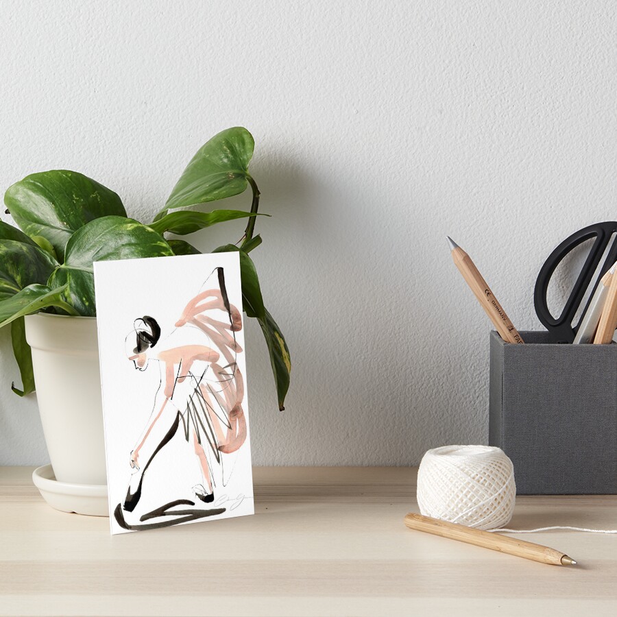 Expressive Watercolor Dance Drawing Art Board Print