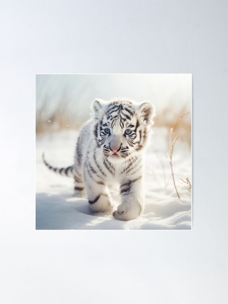 Cute White Tiger Cubs Poster for Sale by Angels45
