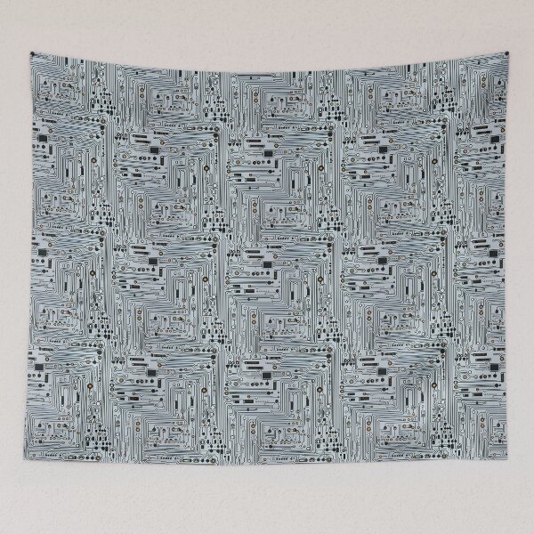 Item preview, Light Grey Circuit Board Seamless Pattern designed and sold by Sturdust.