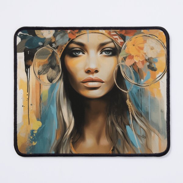 Item preview, A Beautiful Woman in Boho Art Style designed and sold by StudioRedKoala.