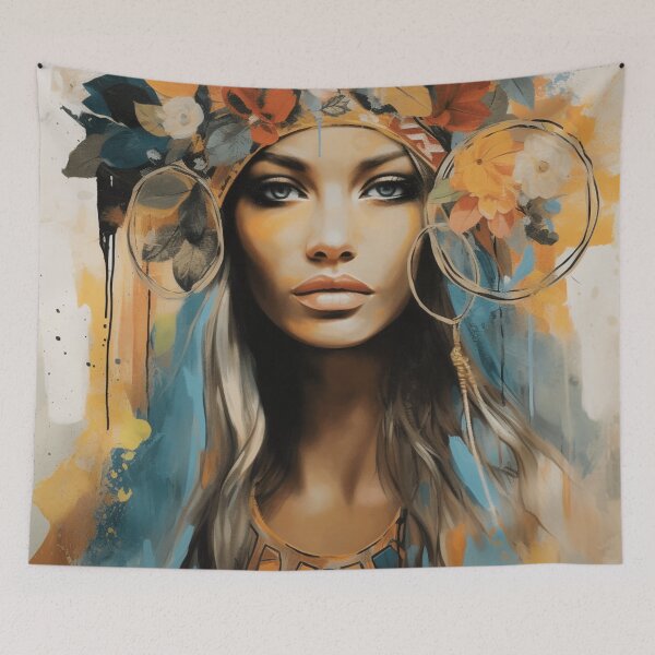 Item preview, A Beautiful Woman in Boho Art Style designed and sold by StudioRedKoala.