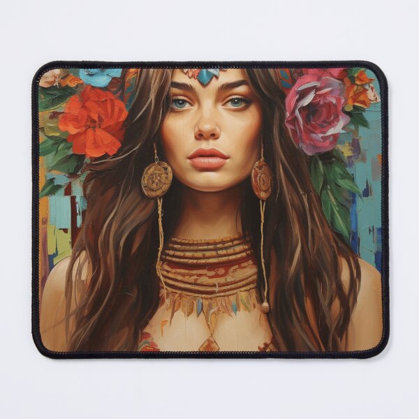 Item preview, A Beautiful Woman in Boho Art Style designed and sold by StudioRedKoala.