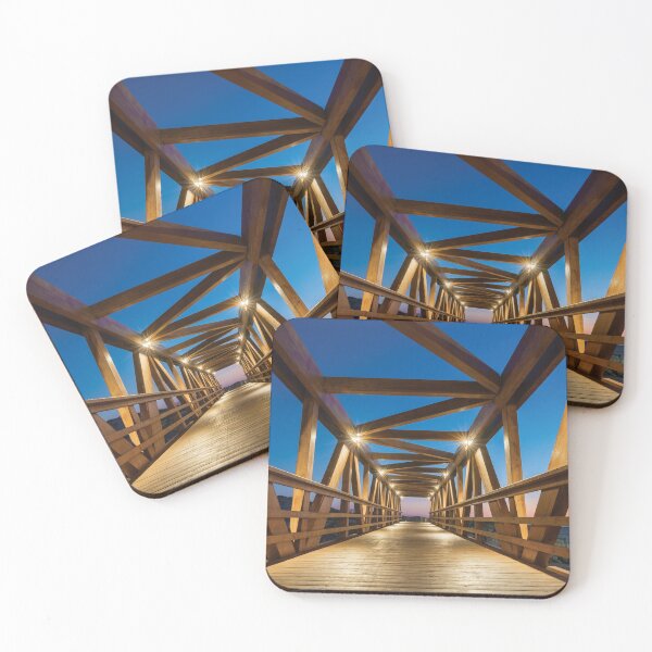 Item preview, Wood bridge illuminated after sunset  designed and sold by jpferreiraphoto.