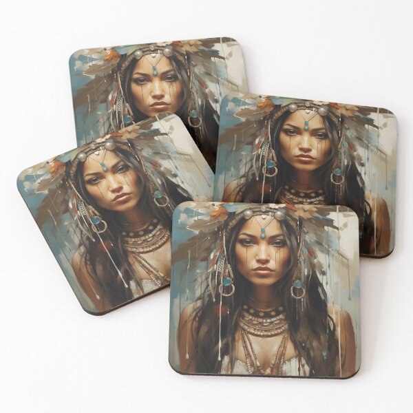 Item preview, A Beautiful Woman in Boho Art Style designed and sold by StudioRedKoala.