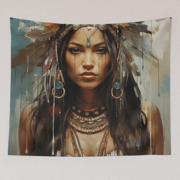 Item preview, A Beautiful Woman in Boho Art Style designed and sold by StudioRedKoala.