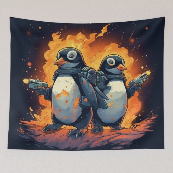 Item preview, Adorable Penguin Police Duo designed and sold by JustArtDesign9.
