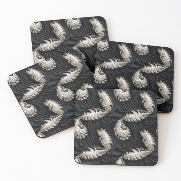 Item preview, Embossed Black & White Fractal Pattern designed and sold by Sturdust.
