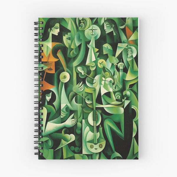 Aperçu de l'œuvre Harmonies vertes : abstraction cubiste dans un ton dominant créée et vendue par Piotrek0001.