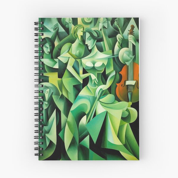Aperçu de l'œuvre Harmonies vertes : abstraction cubiste dans un ton dominant créée et vendue par Piotrek0001.