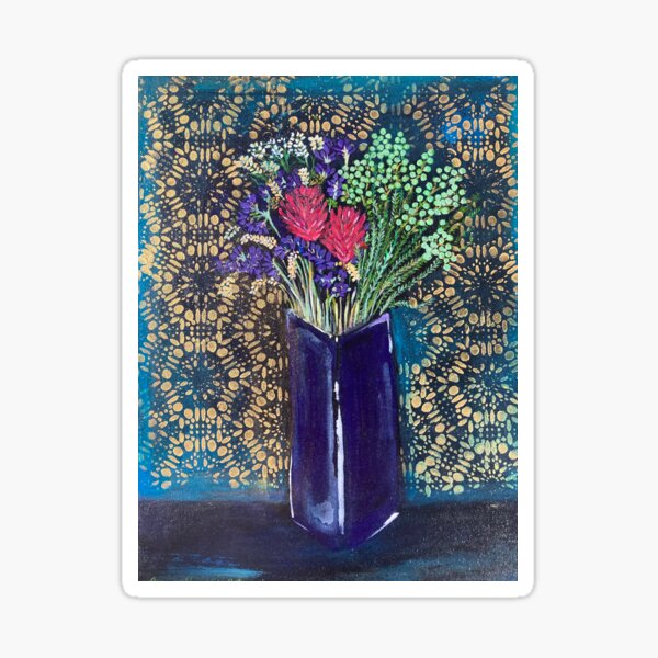 Vintage Vase Flower Stickers 25pcs