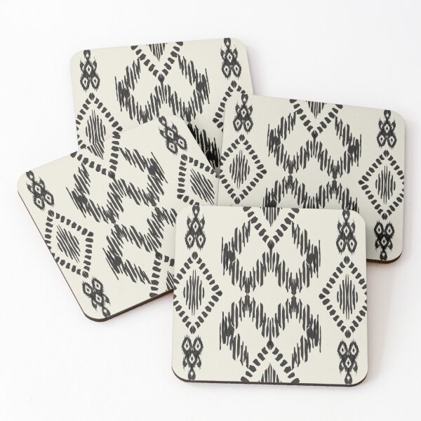 Item preview, Ikat Noir: Indian Style Black Motif Drawing designed and sold by Natji-Arts.