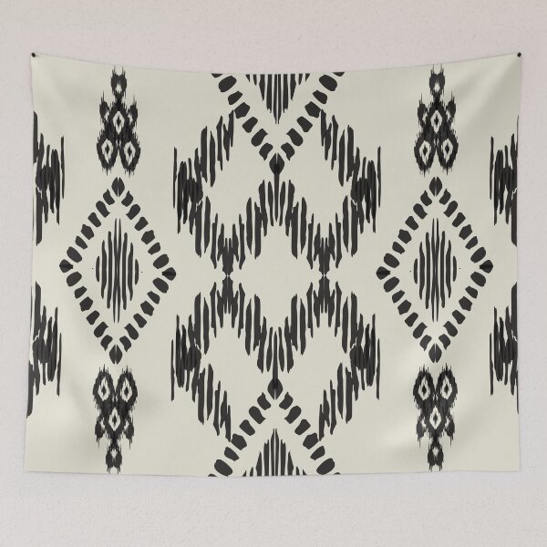 Item preview, Ikat Noir: Indian Style Black Motif Drawing designed and sold by Natji-Arts.