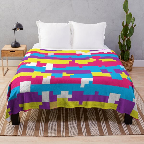 Item preview, Close-Up 80s Remix of Pixel City: Multicolored Horizontal Stripes designed and sold by IraNiva.
