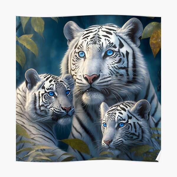 MGVDSES Cute Baby White Tiger Cub Blue Eyes Play Snow Animals Poster Wall  Art Gift Decor 20 Canvas P…See more MGVDSES Cute Baby White Tiger Cub Blue