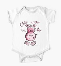 Oink Oink Funny Pink Pig One Piece - Short Sleeve