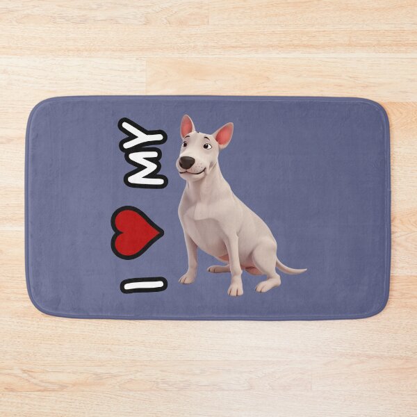 Item preview, I love my dog - Animated Bull Terrier in 3D style designed and sold by ChickNickStudio.