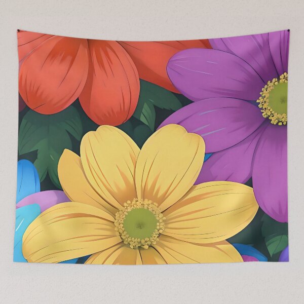Item preview, Colorful hippie flowers designed and sold by Veendijk.