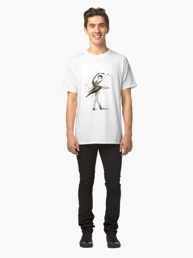Alternate view of Expressive Watercolor Dance Drawing Classic T-Shirt