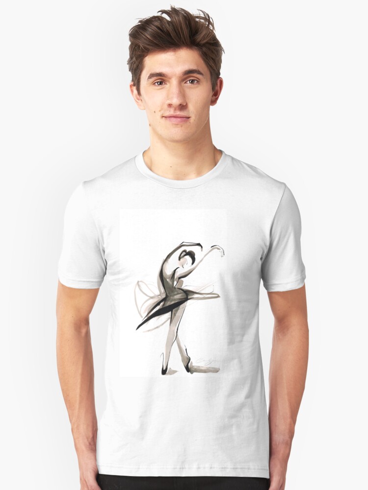 Alternate view of Expressive Watercolor Dance Drawing Slim Fit T-Shirt