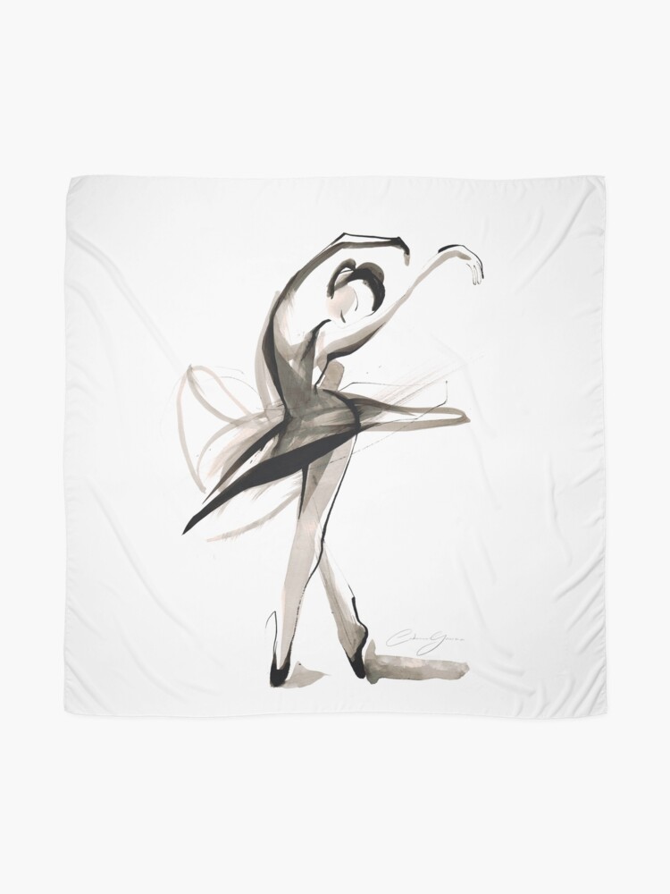 Foulard for Sale avec l'œuvre « Dessin de danse aquarelle