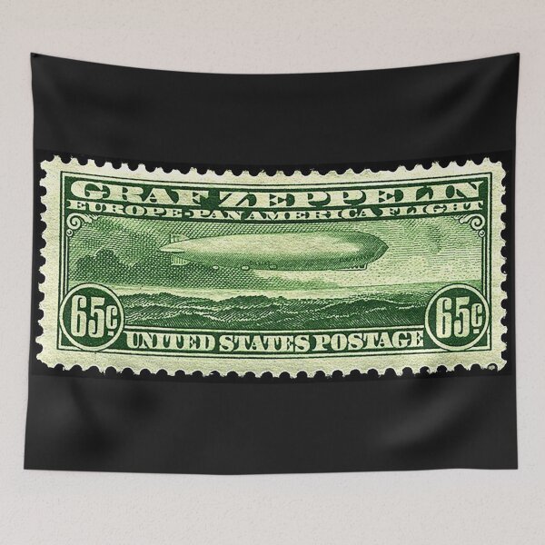 Aperçu de l'œuvre Zeppelin Airship Stamp, Blimp, Zeppelin allemand, timbre-poste américain 65 cents créée et vendue par Nostrathomas66.