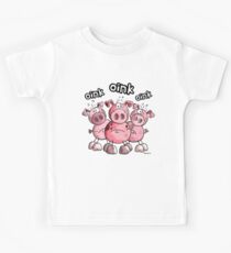 Three Funny Pink Pigs Kids Tee