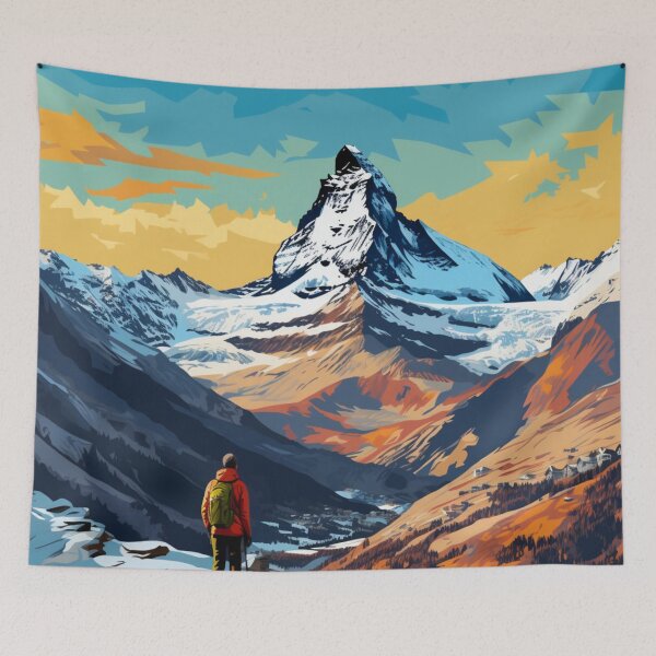 Item preview, A Pop Art Travel Print of Zermatt - Switzerland designed and sold by StudioRedKoala.