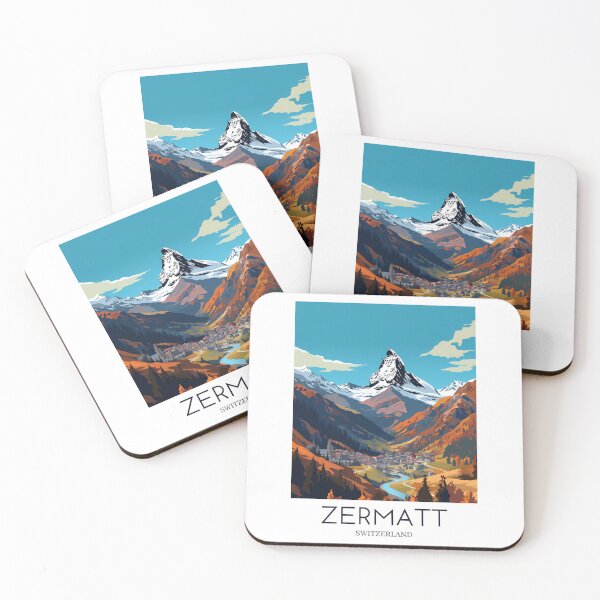Item preview, A Pop Art Travel Print of Zermatt - Switzerland designed and sold by StudioRedKoala.