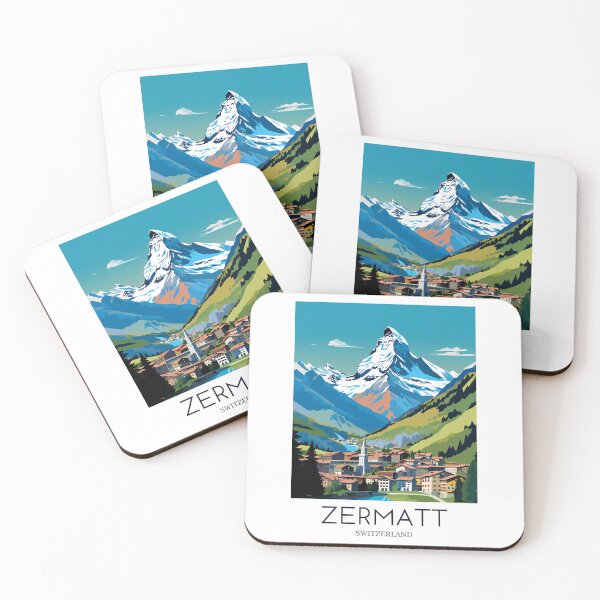 Item preview, A Pop Art Travel Print of Zermatt - Switzerland designed and sold by StudioRedKoala.