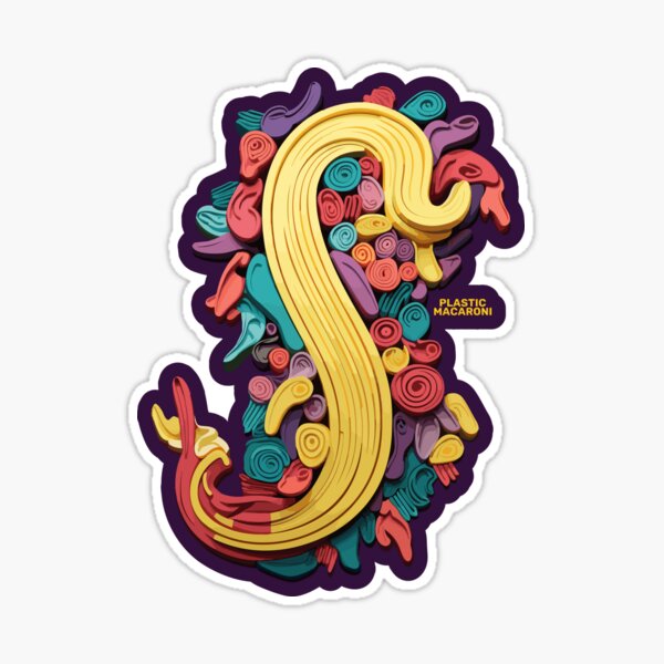 Plastic Macaroni Boho Trippy Hippy Rotelle Sticker for Sale by