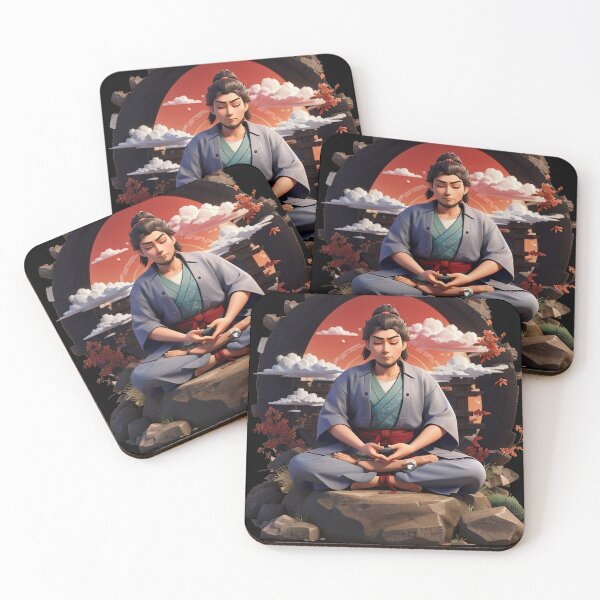 Item preview, Miyamoto Musashi Meditating designed and sold by TrendyPalette.