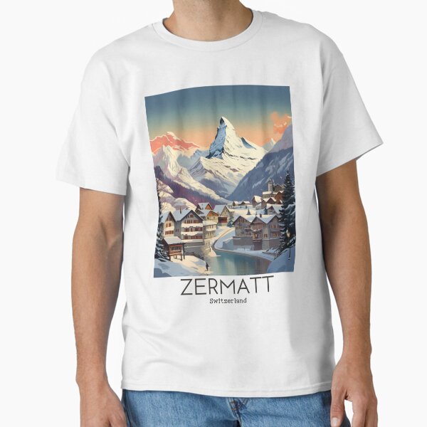 Vista previa del artículo con la obra «Una ilustración de viaje vintage de Zermatt - Suiza», diseñado y vendido por GoodOldVintage.