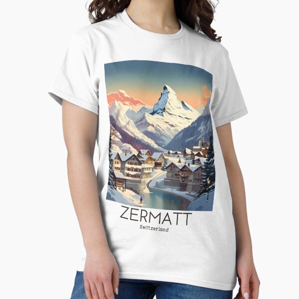 Item preview, A Vintage Travel Illustration of Zermatt - Switzerland designed and sold by GoodOldVintage.