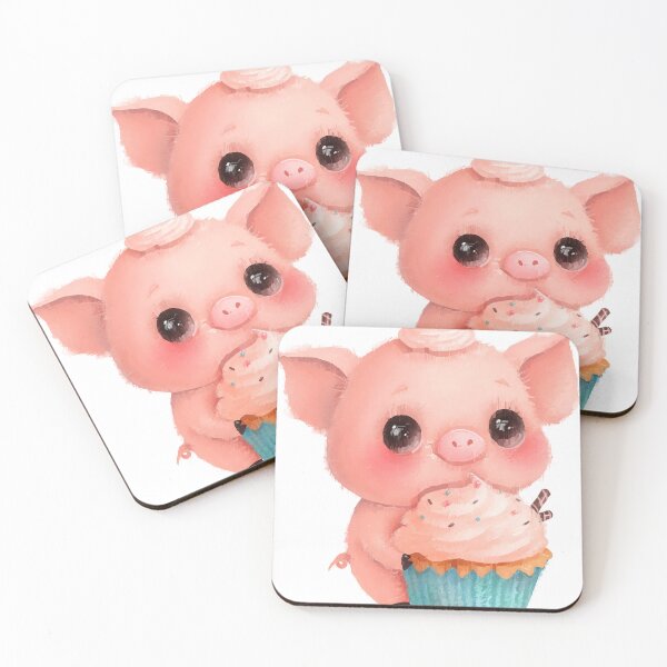 Item preview, Cerdo de dibujos animados lindo con cupcake designed and sold by louissha.