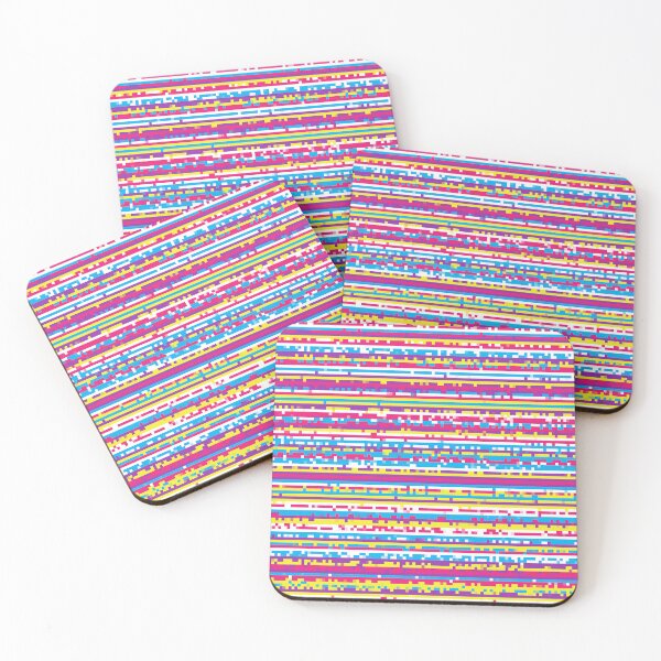 Item preview, Handcrafted 80s Remix of Orbital Pixel City: The Multicolored Horizontal Stripes designed and sold by IraNiva.
