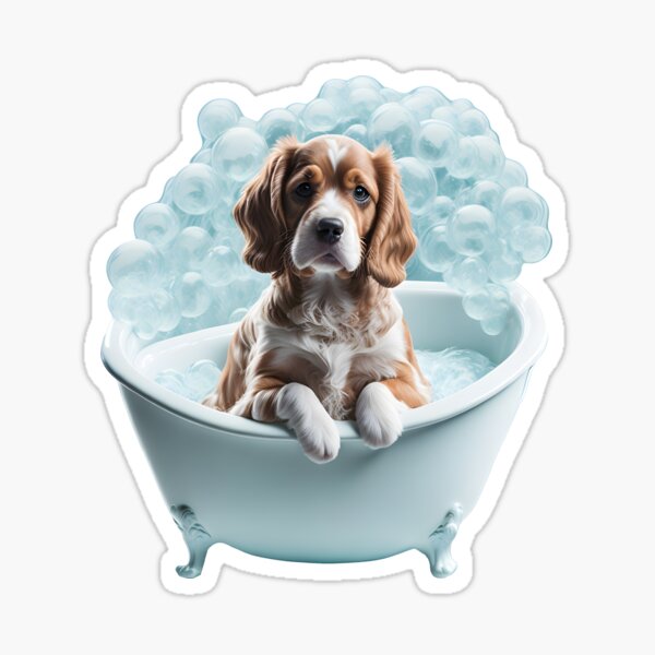 Item preview, Cocker Spaniel Dog in Bubble Bath, Eat My Bubbles designed and sold by Soul-Healer.