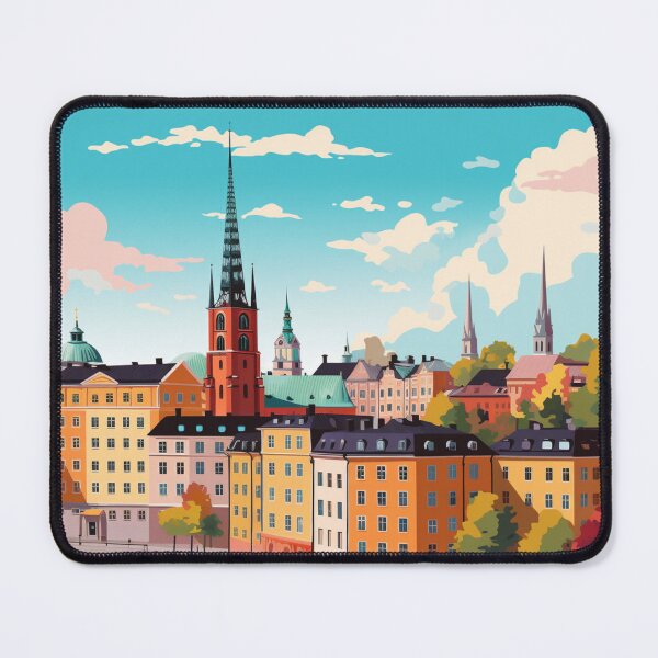 Item preview, A Pop Art Travel Print of Stockholm - Sweden designed and sold by StudioRedKoala.