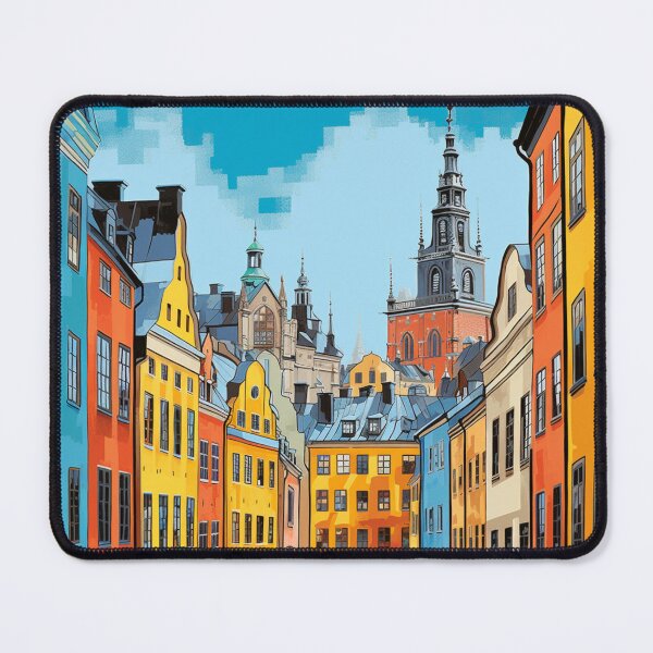 Item preview, A Pop Art Travel Print of Stockholm - Sweden designed and sold by StudioRedKoala.